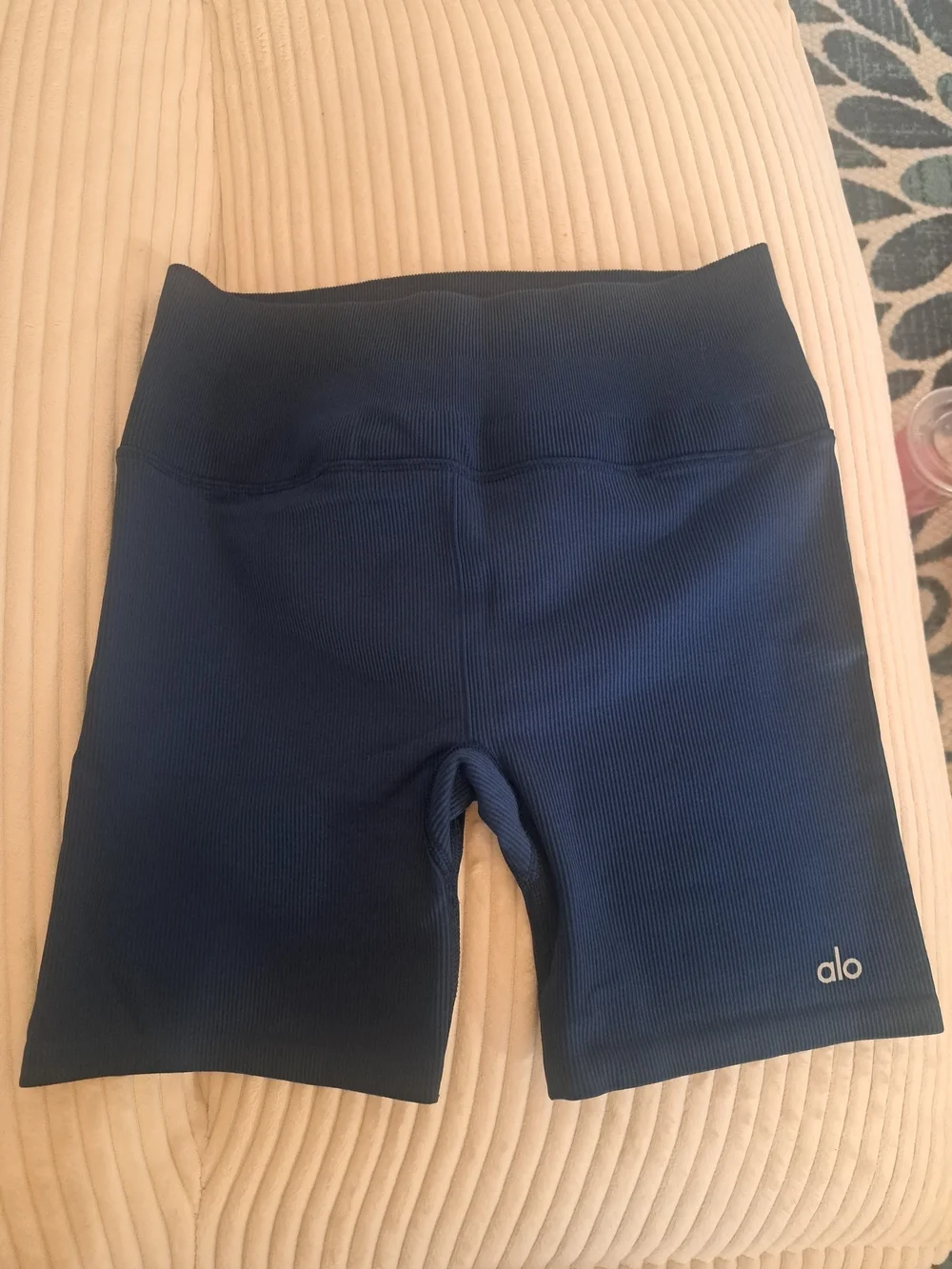 ALO Yoga High-Waist Ribbed Navy Women’s Favorite Shorts
